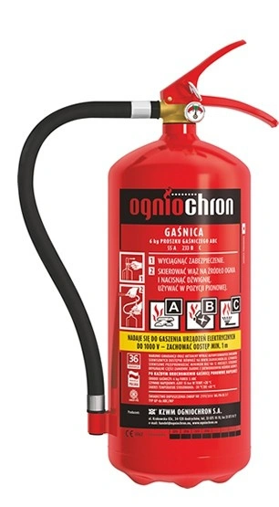Gaśnica proszkowa 6kg GP-6x ABC/MP/E OGNIOCHRON