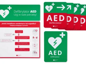 Zestaw tablic informacyjnych AED (Alg,Info,W,W,E,E)