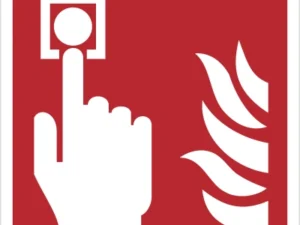Znak alarm pożarowy wg PN-EN ISO 7010wg PN-EN ISO 7010