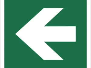 Znak kierunek drogi ewakuacyjnej - strzałka prosta